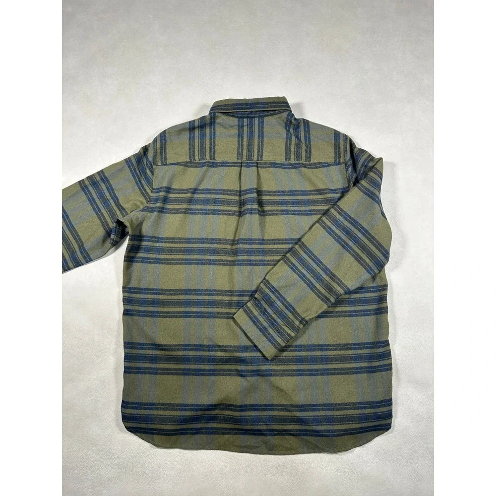 The North Face Mens XL Long Sleeve Plaid Flannel Button‎ Down Shirt Olive Green